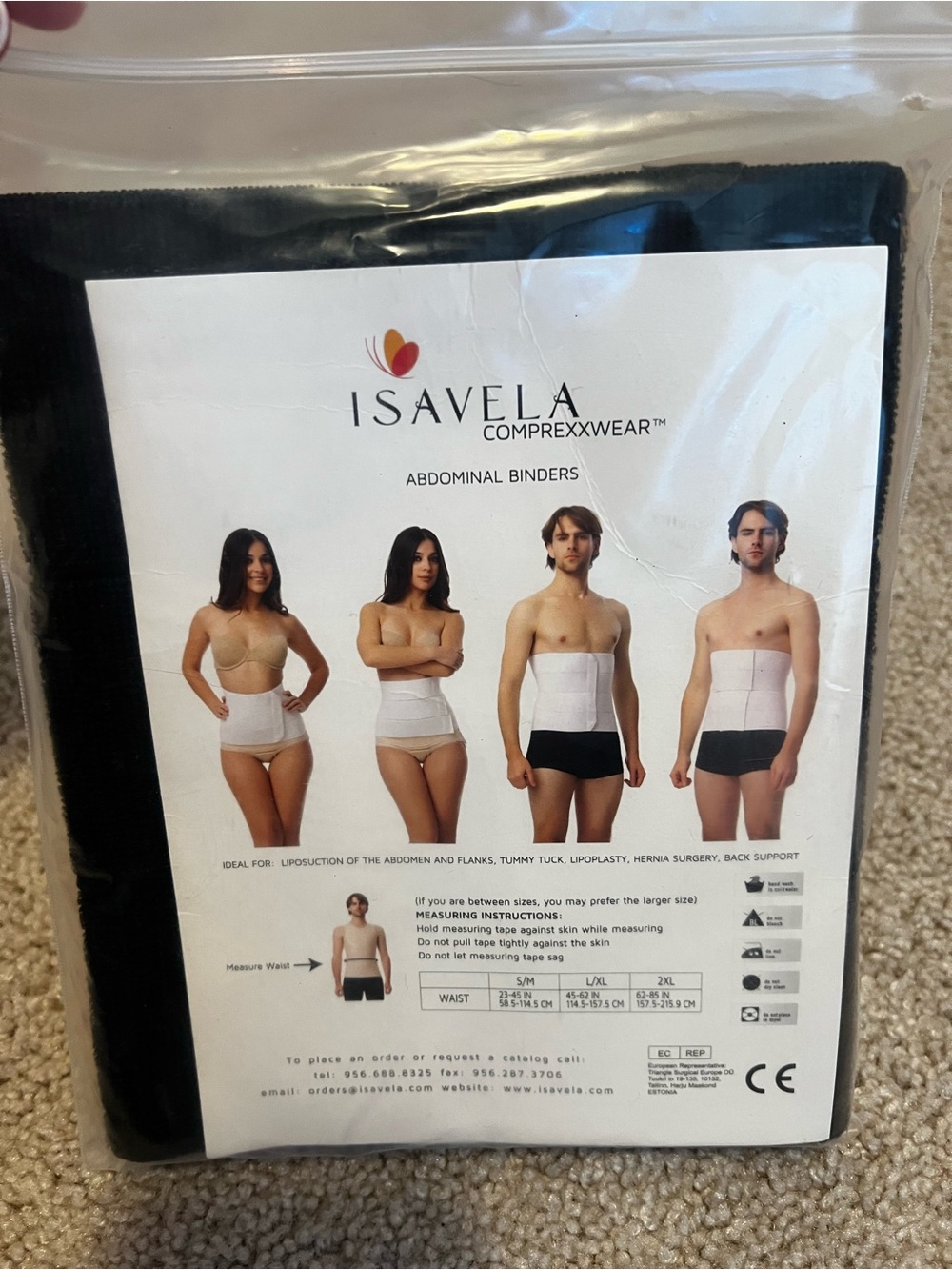Isavela Women's Black Abdominal Binder - Compression Support NEW never opened